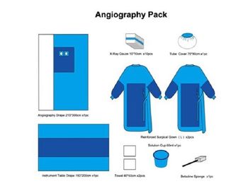 Angiography Flexible Wrapping Surgical Packs Medical Packs Consumables With Tube Cover