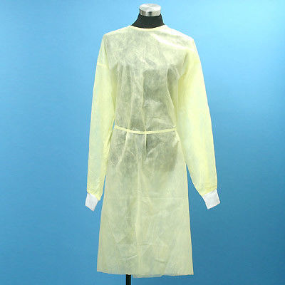 Customized Size Disposable Isolation Gowns Blue Yellow Laboratory Health-Care Center